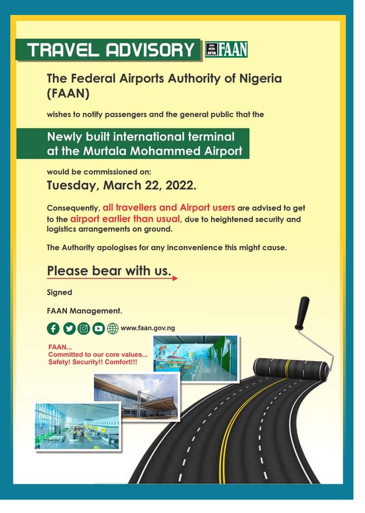 Travel Advisory: The Federal Airports Authority of Nigeria (FAAN)
