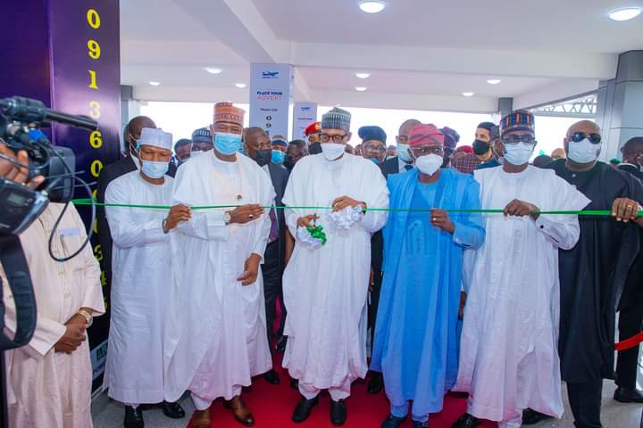 President  Buhari,  commissioned new Terminal Building at Murtala Muhammed International Airport,  Lagos.